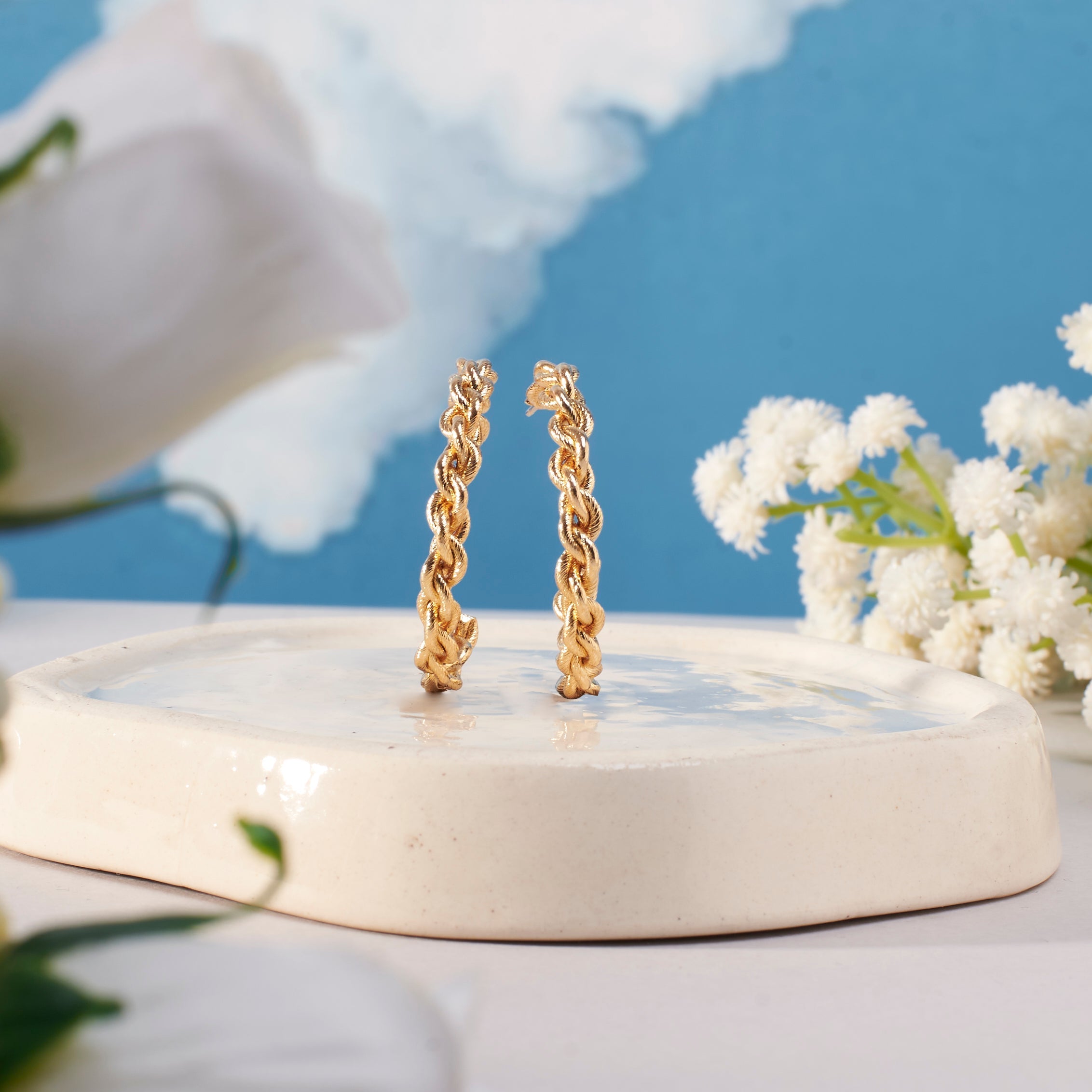 Salty Rollin' Gold Hoops