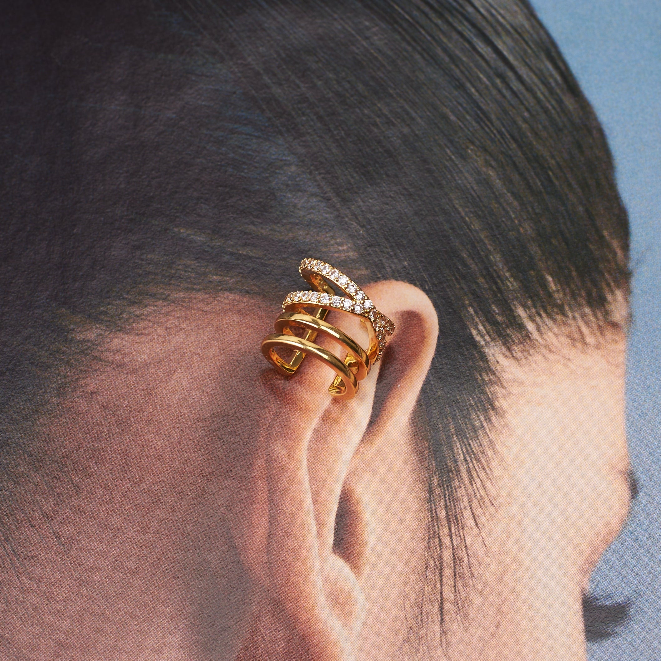 Salty Nova Golden Cuff Earrings