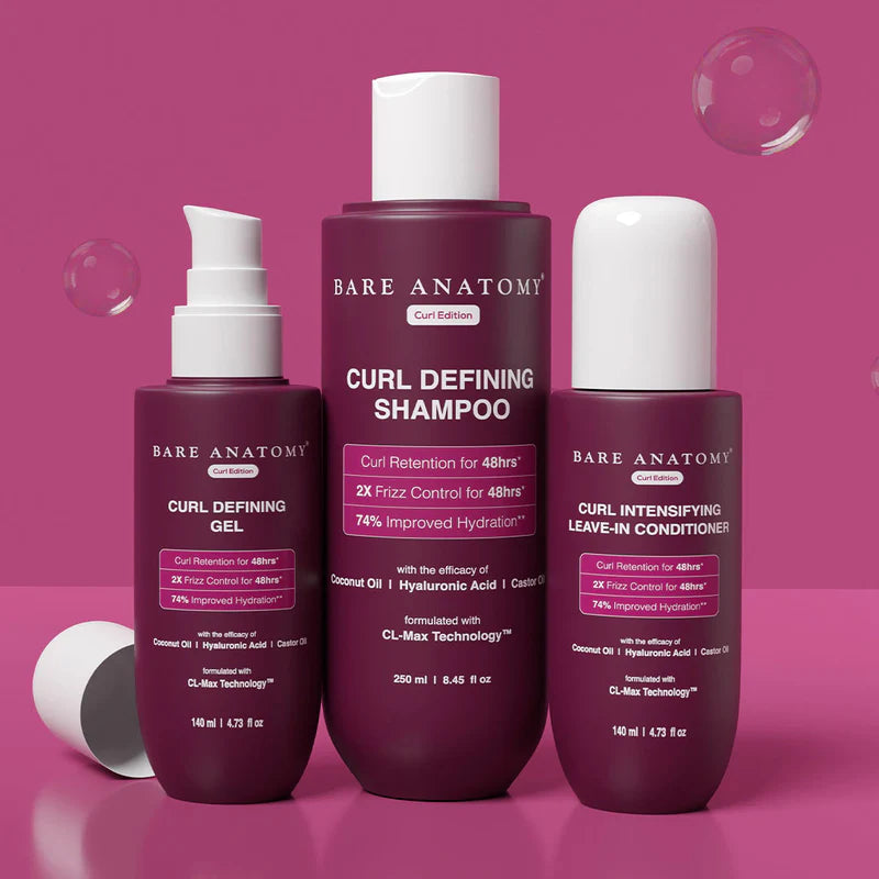 Bare Anatomy Curl Defining Kit - Shampoo Leave in Conditioner & Gel