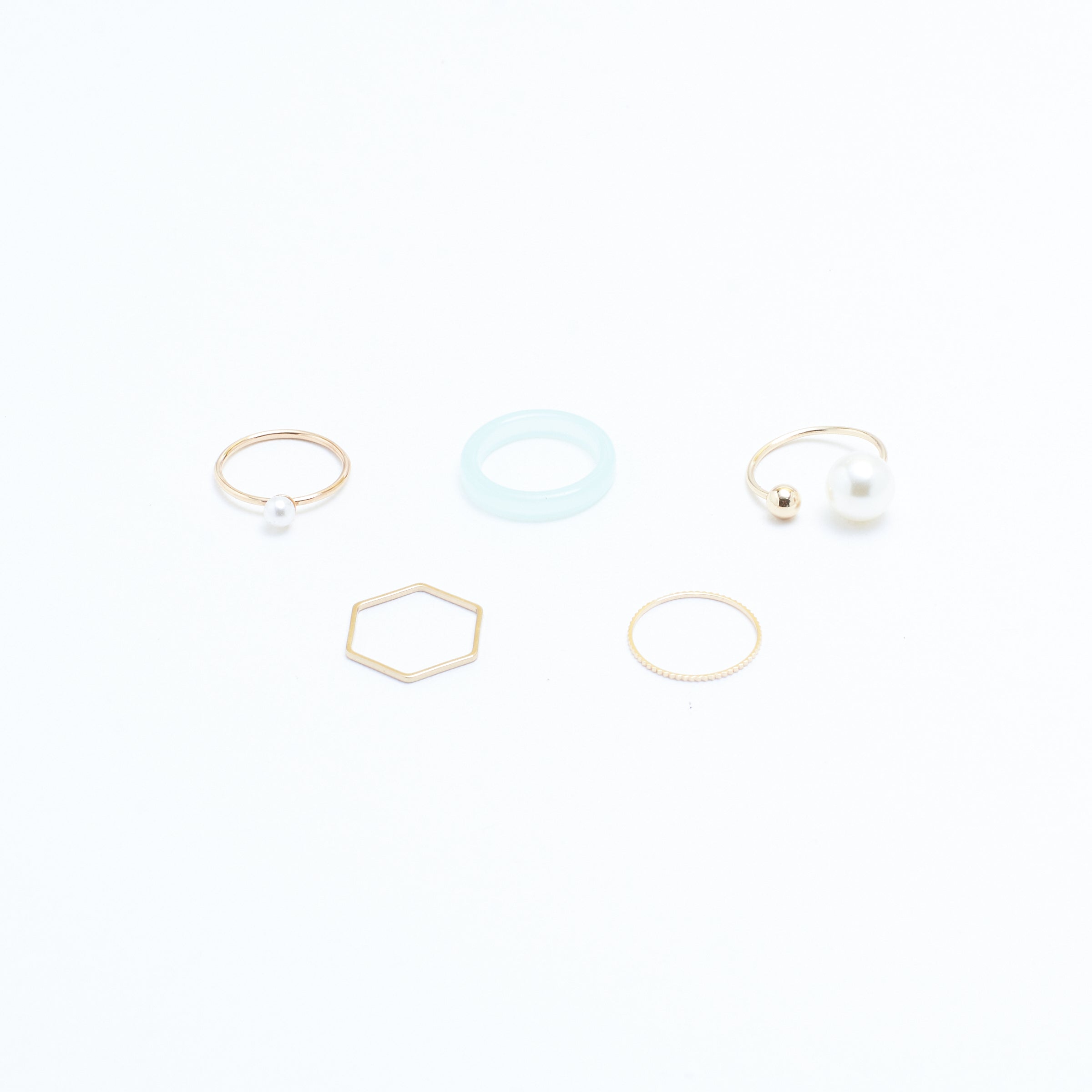 Salty Set Of 5 Groove Rings