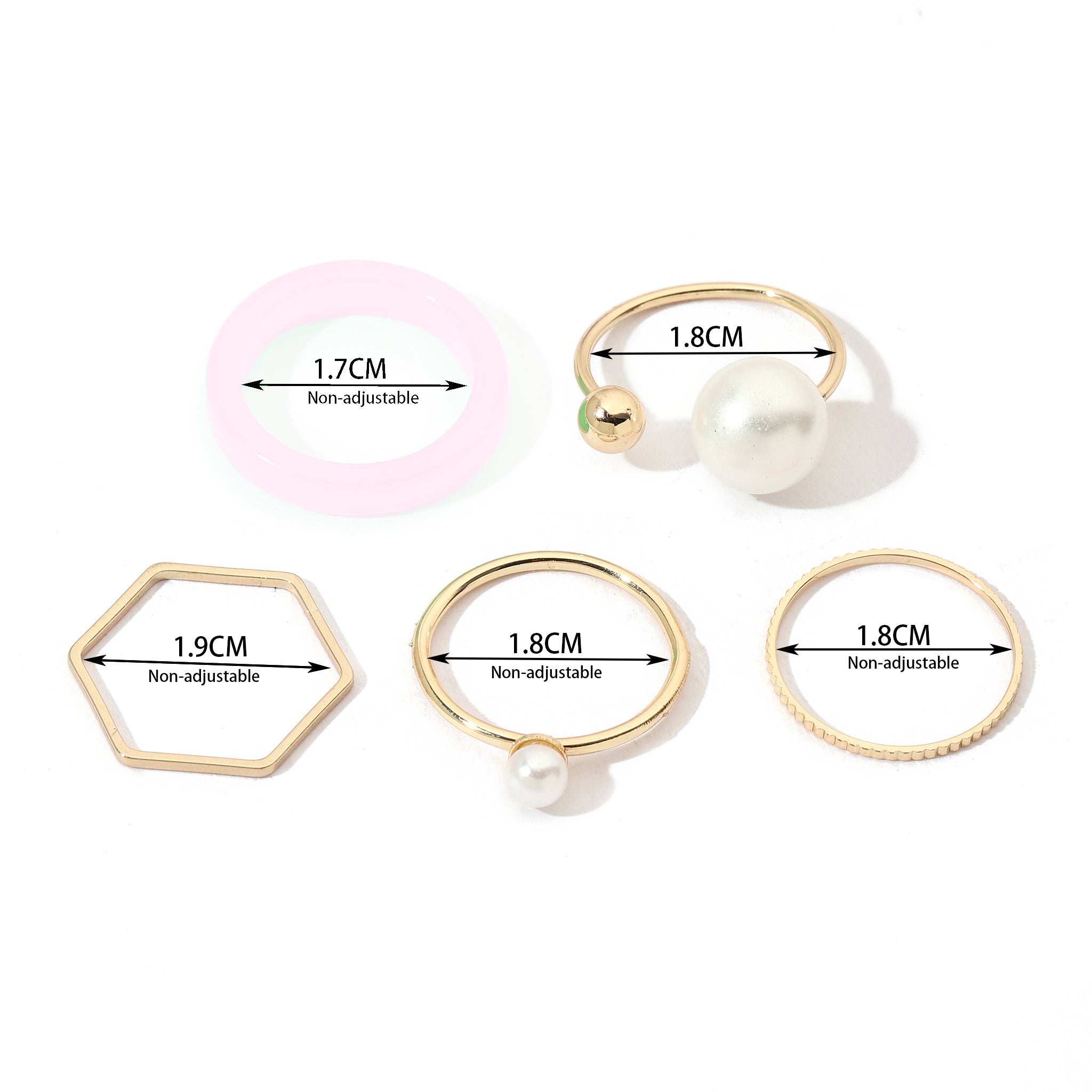 Salty Set Of 5 Jamila Rings