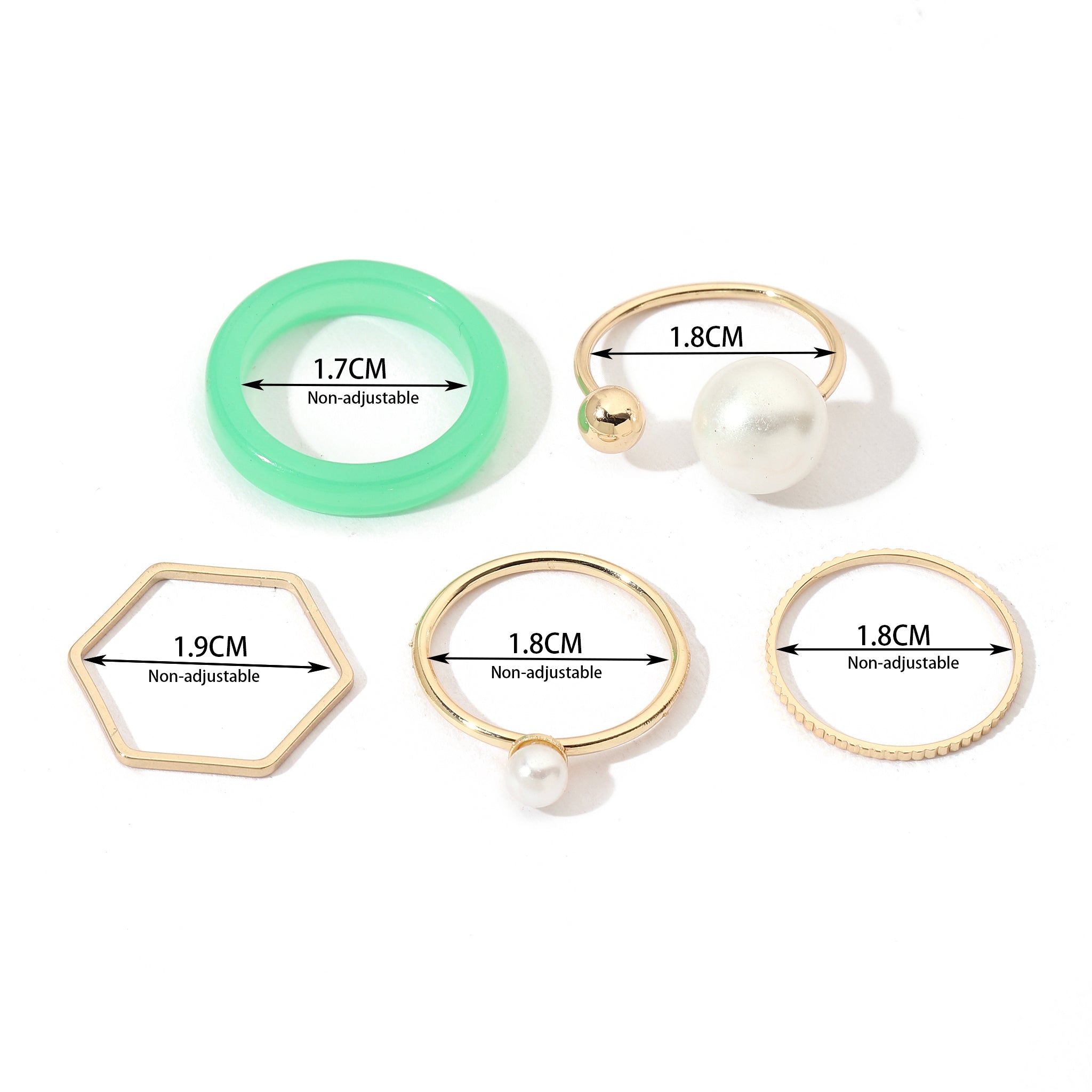 Salty Set Of 5 Modern Maven Rings