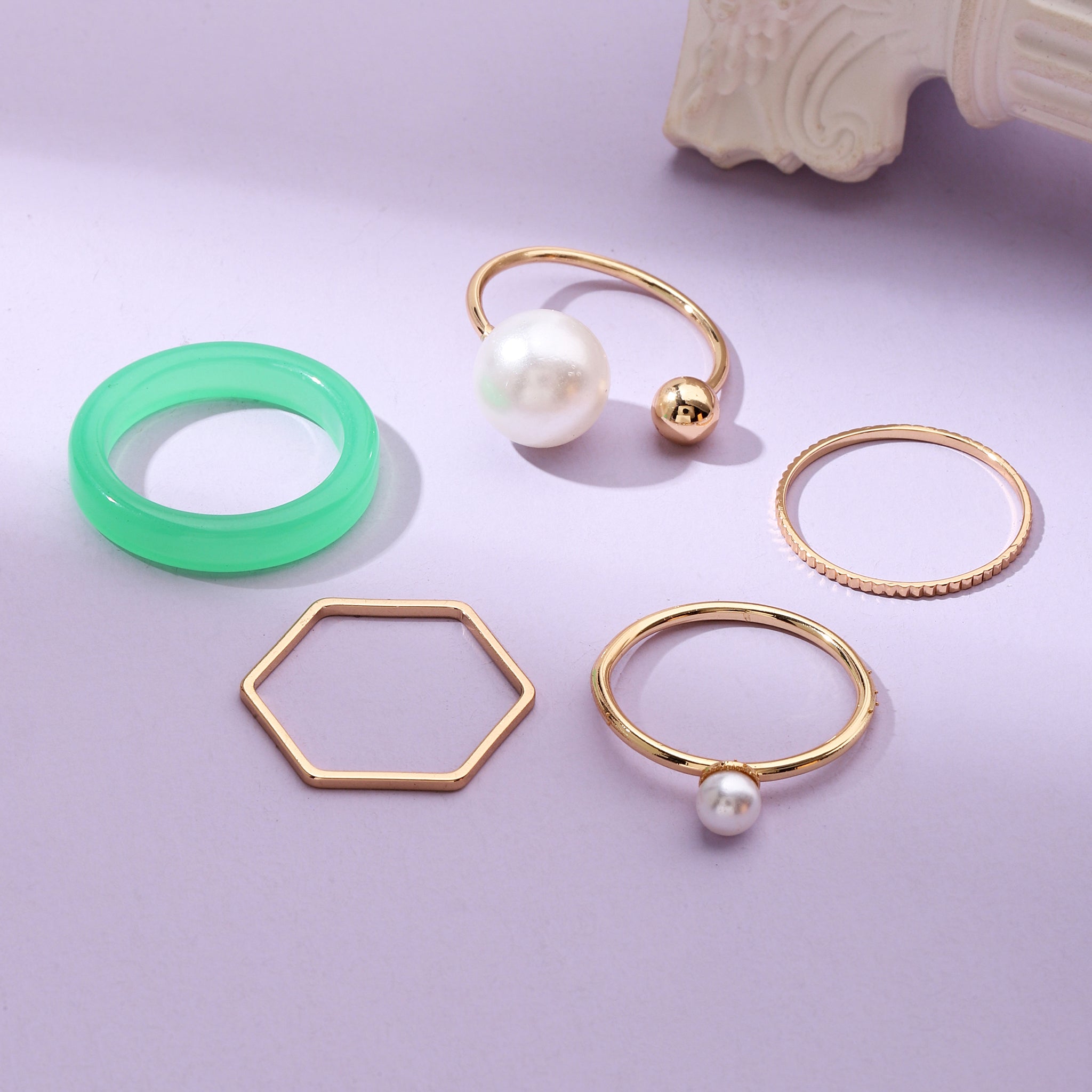 Salty Set Of 5 Modern Maven Rings
