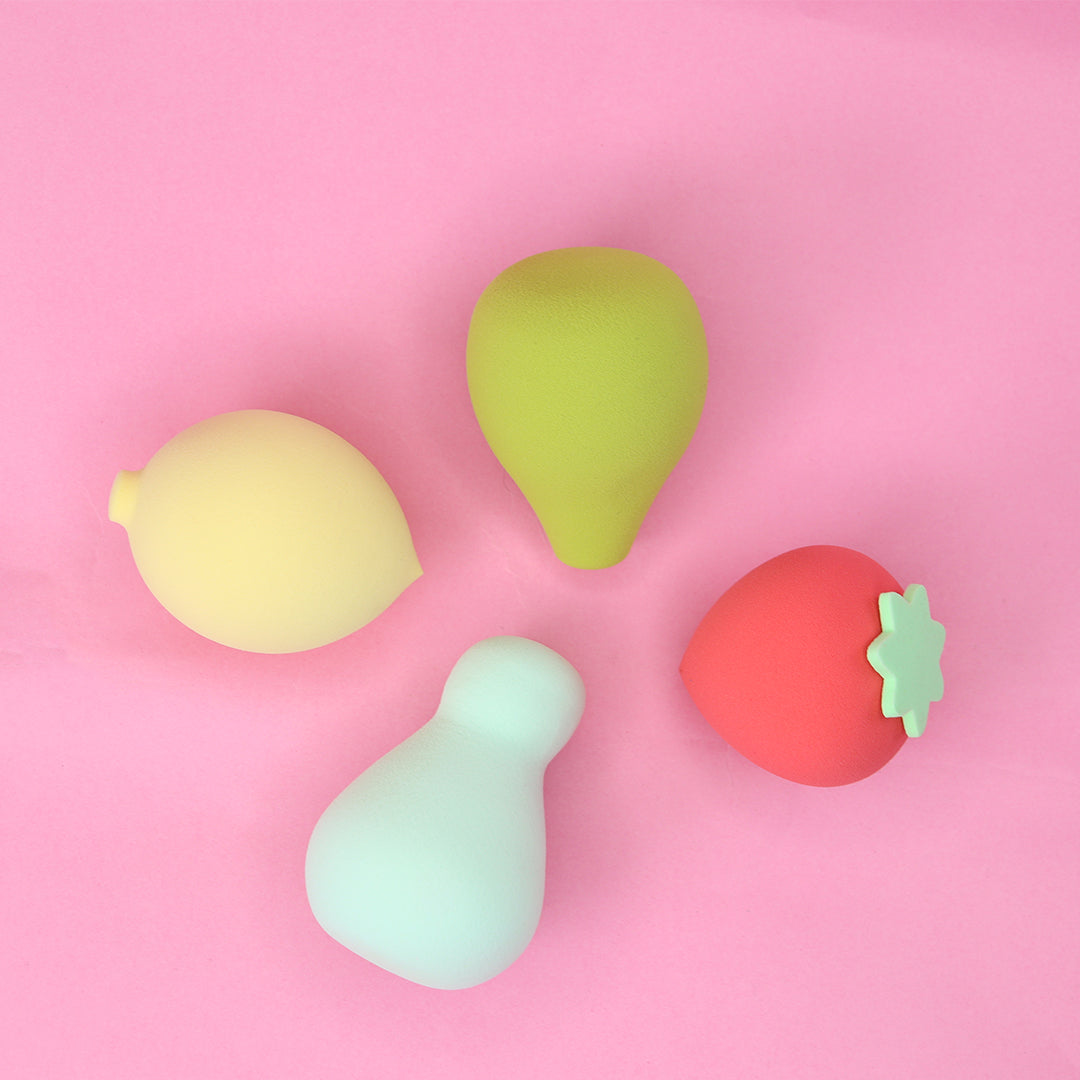 Cuffs N Lashes Makeup Blender/Sponge Set of 4 - Fruit Series
