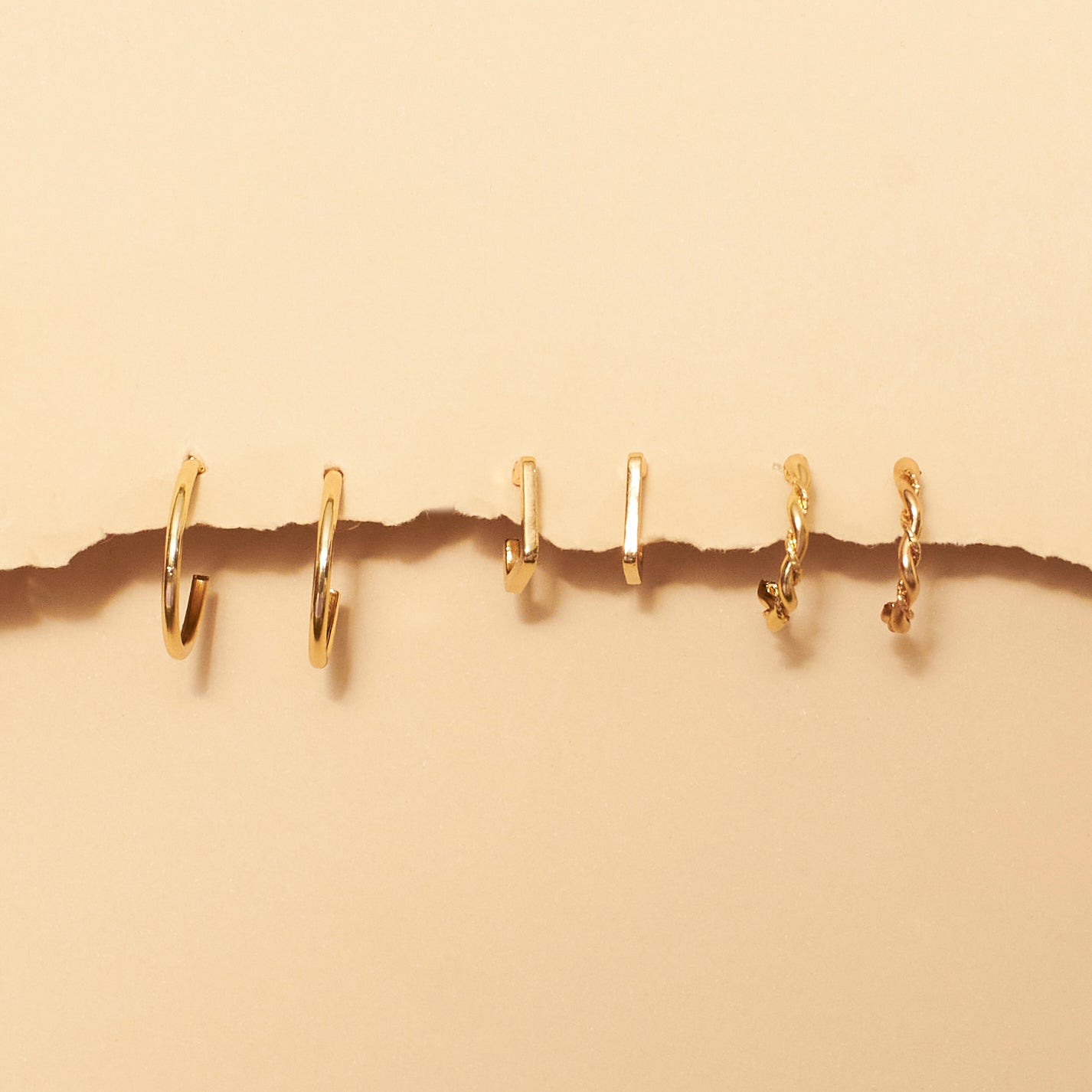 Salty Set of 3 Simplicity Golden Hoops