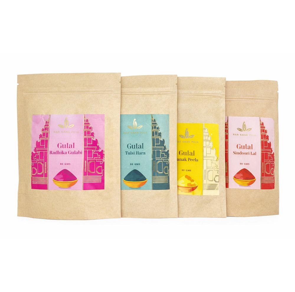 Har Ghar Puja Herbal Gulal Set (4 Colours)