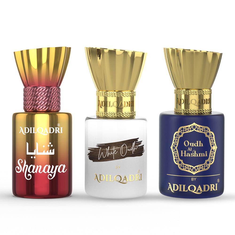 AdilQadri 3 Pcs Attar Set Shanaya, White Oudh And Oudh Al Hashmi 5.5 Ml Each
