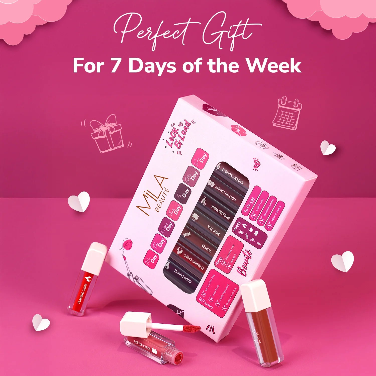 Mila Beaute Lock & Load Transfer-Proof Lipsticks Pack of 7