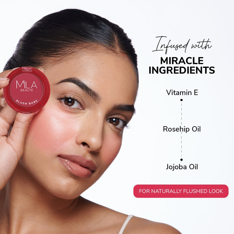 Mila Beaute Matte Finish Blush Babe Powder Blush