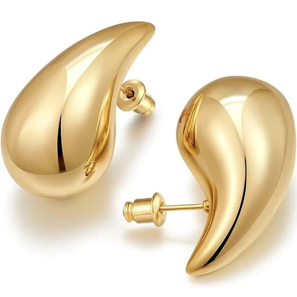 Salty Teardrop Chunky Gold Earrings