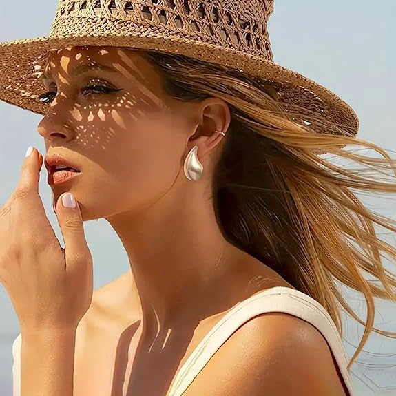 Salty Teardrop Chunky Silver Earrings