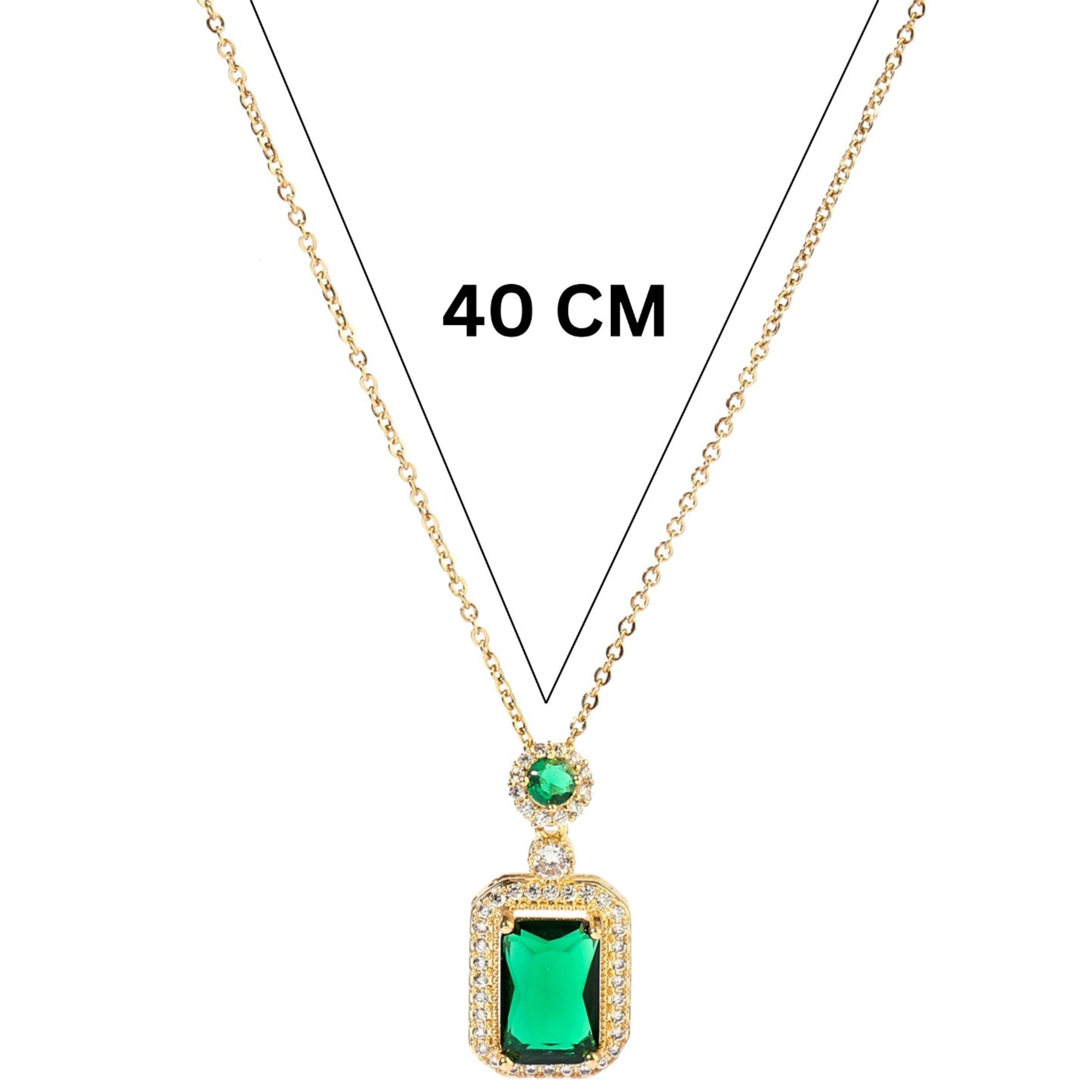 Salty Elegance Studded Gem Necklace-Green