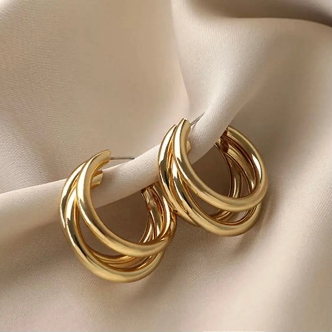 Salty Triple Layer Quirky Hoop Earrings