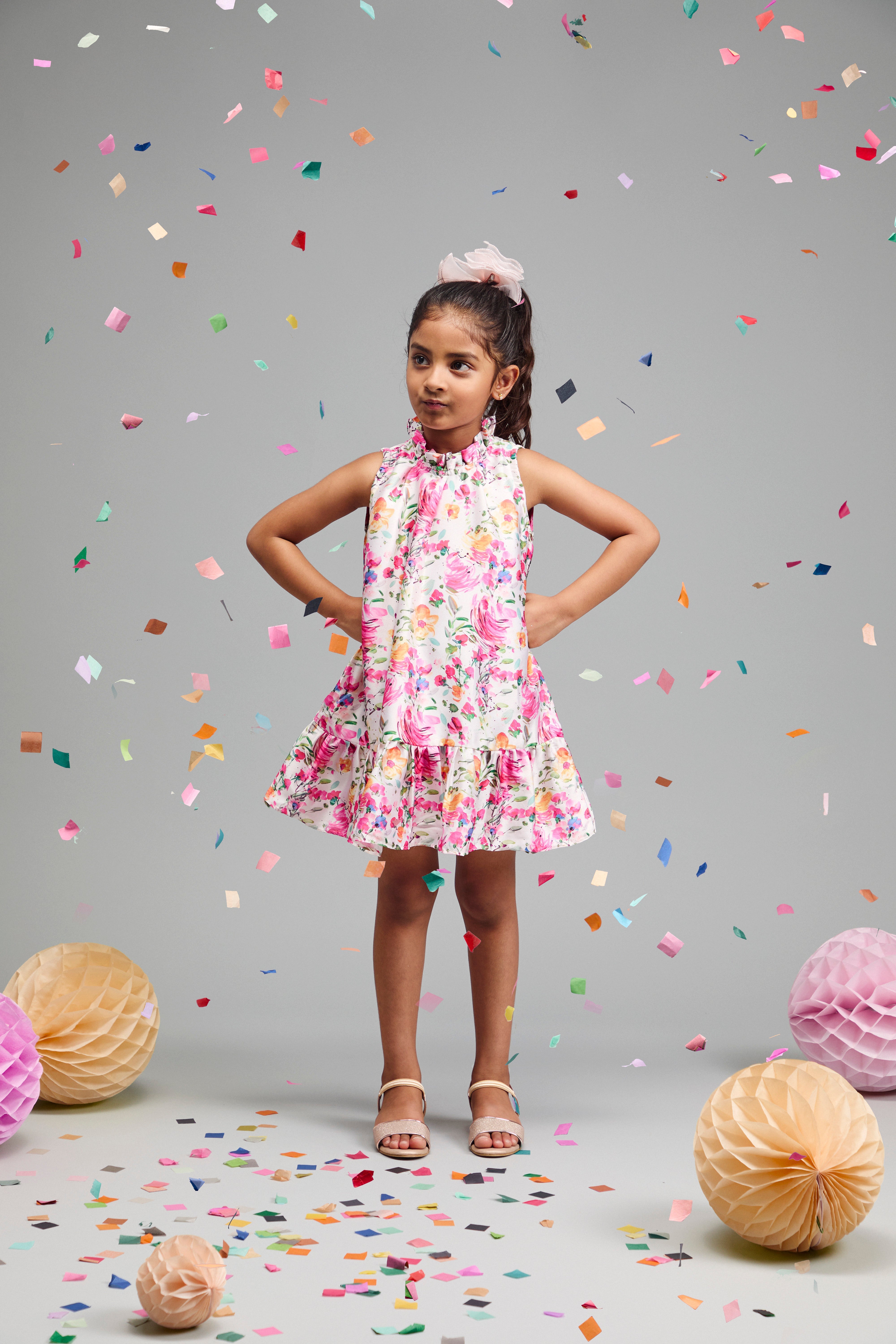 Urbanrac Vibrant Floral Celebration Dress