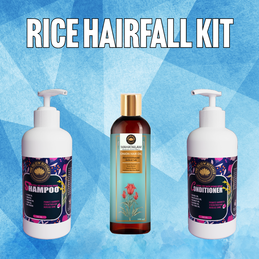 The Glow Rituals Rice Hairfall Kit