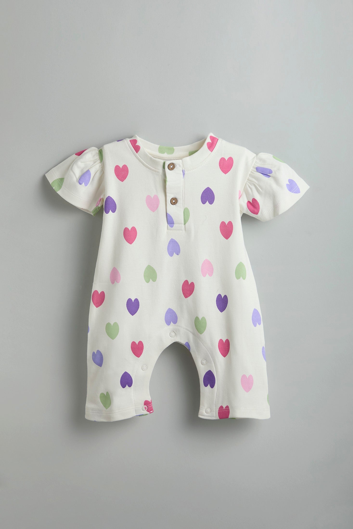 Urbanrac GOTS Certified Organic Cotton Romper for Babies - Hearts
