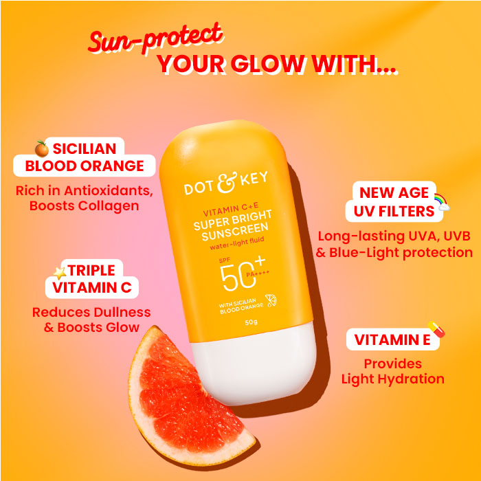 Dot & Key Vitamin C + E Sunscreen, IN-VIVO Tested SPF 50+ PA++++ - 80g