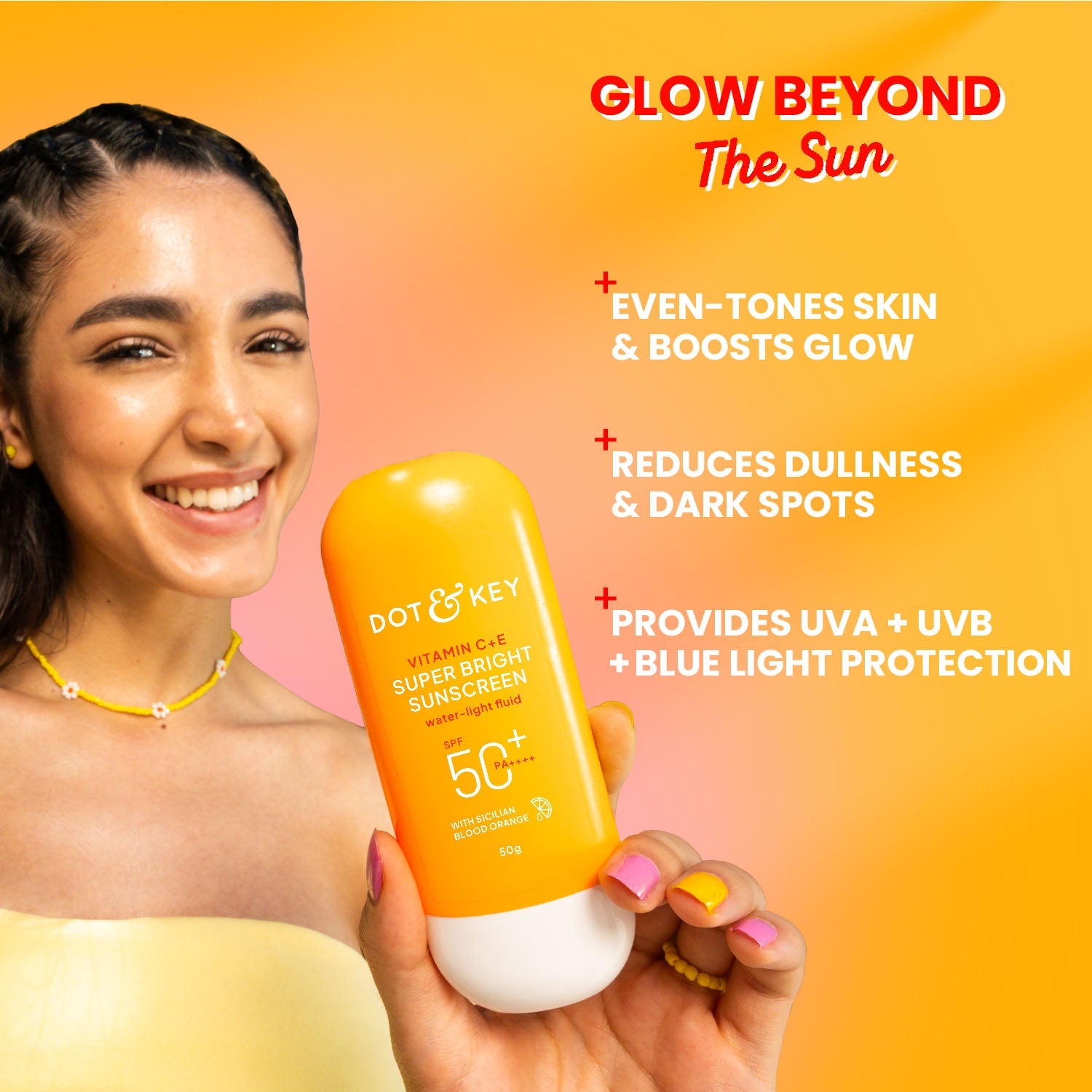 Dot & Key Vitamin C + E Sunscreen, IN-VIVO Tested SPF 50+ PA++++ - 80g
