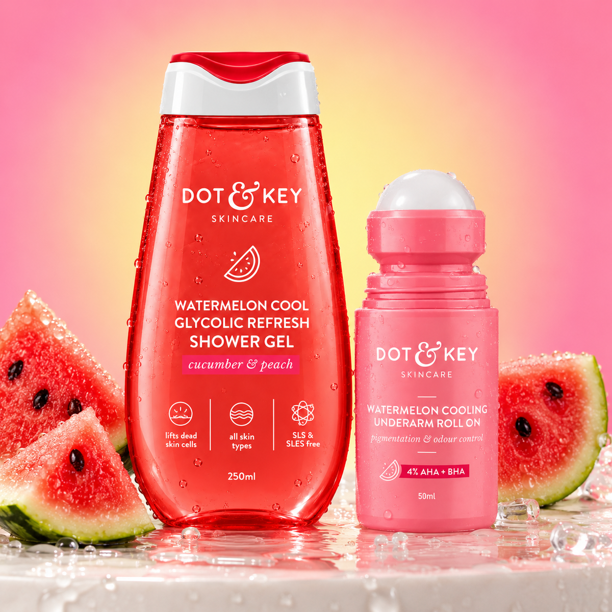 Dot & Key Watermelon Shower Gel & Underarm Care Duo