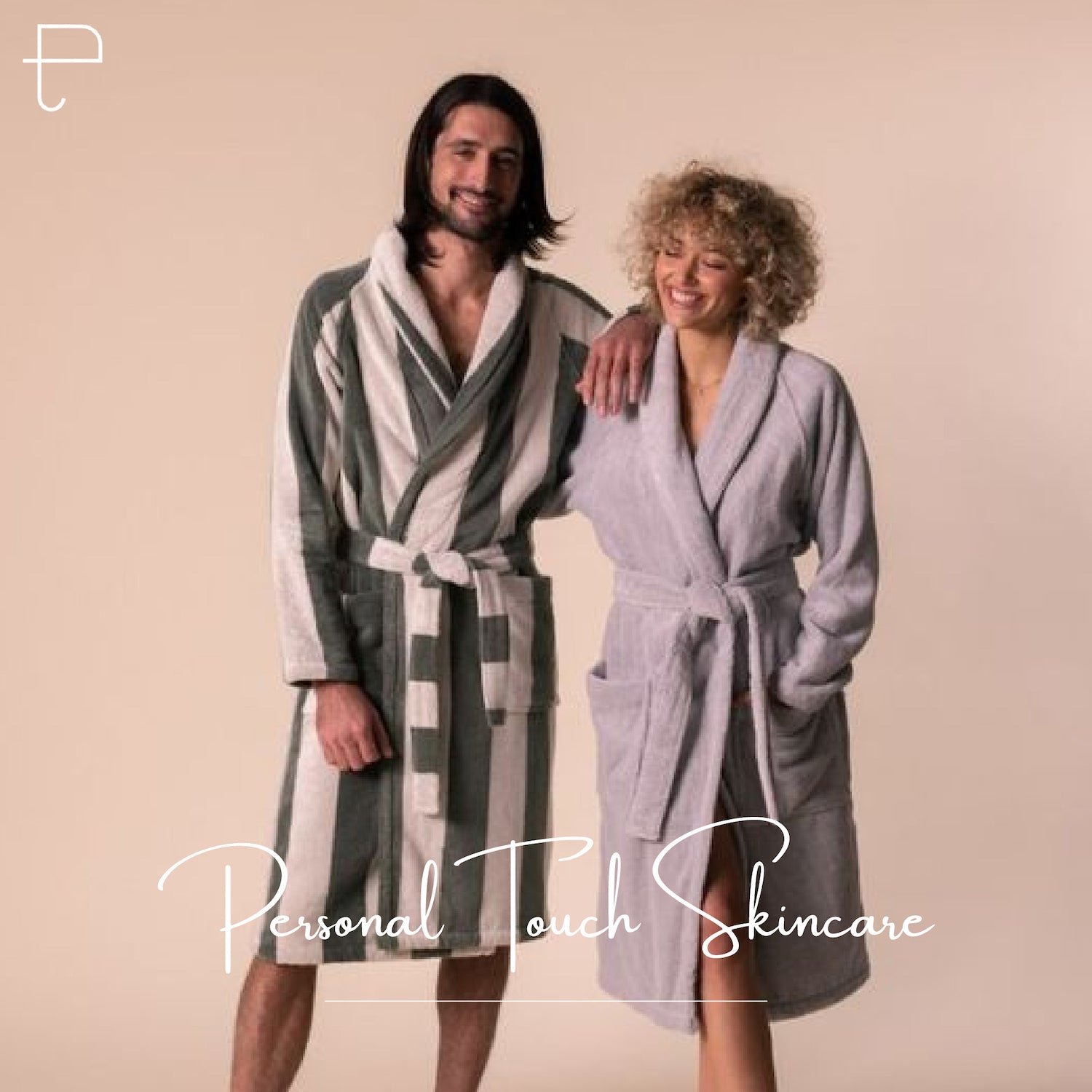 Personal Touch Feel Me Microfiber Bath Robes - Purple Stripes