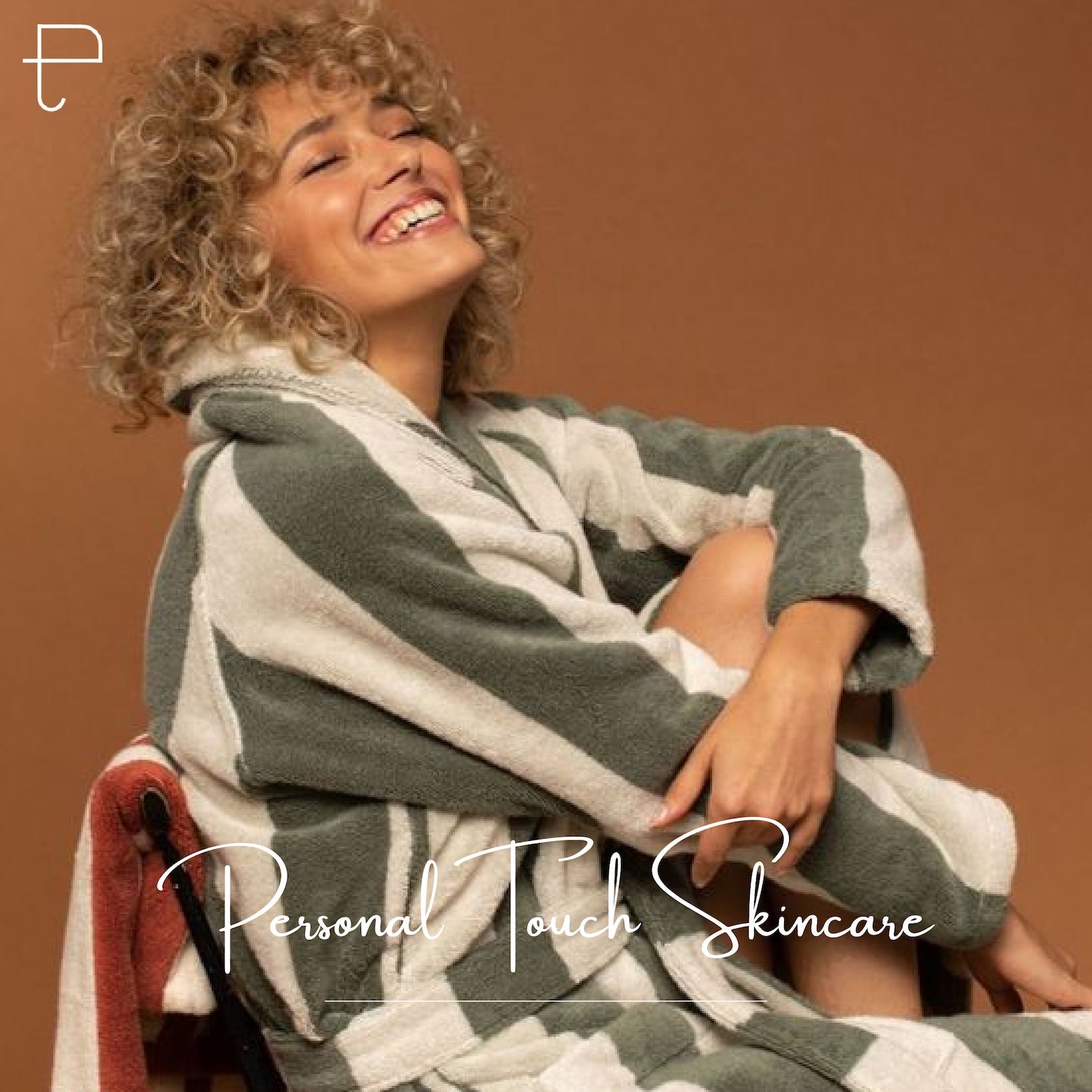 Personal Touch Feel Me Microfiber Bath Robes - Peach Stripes