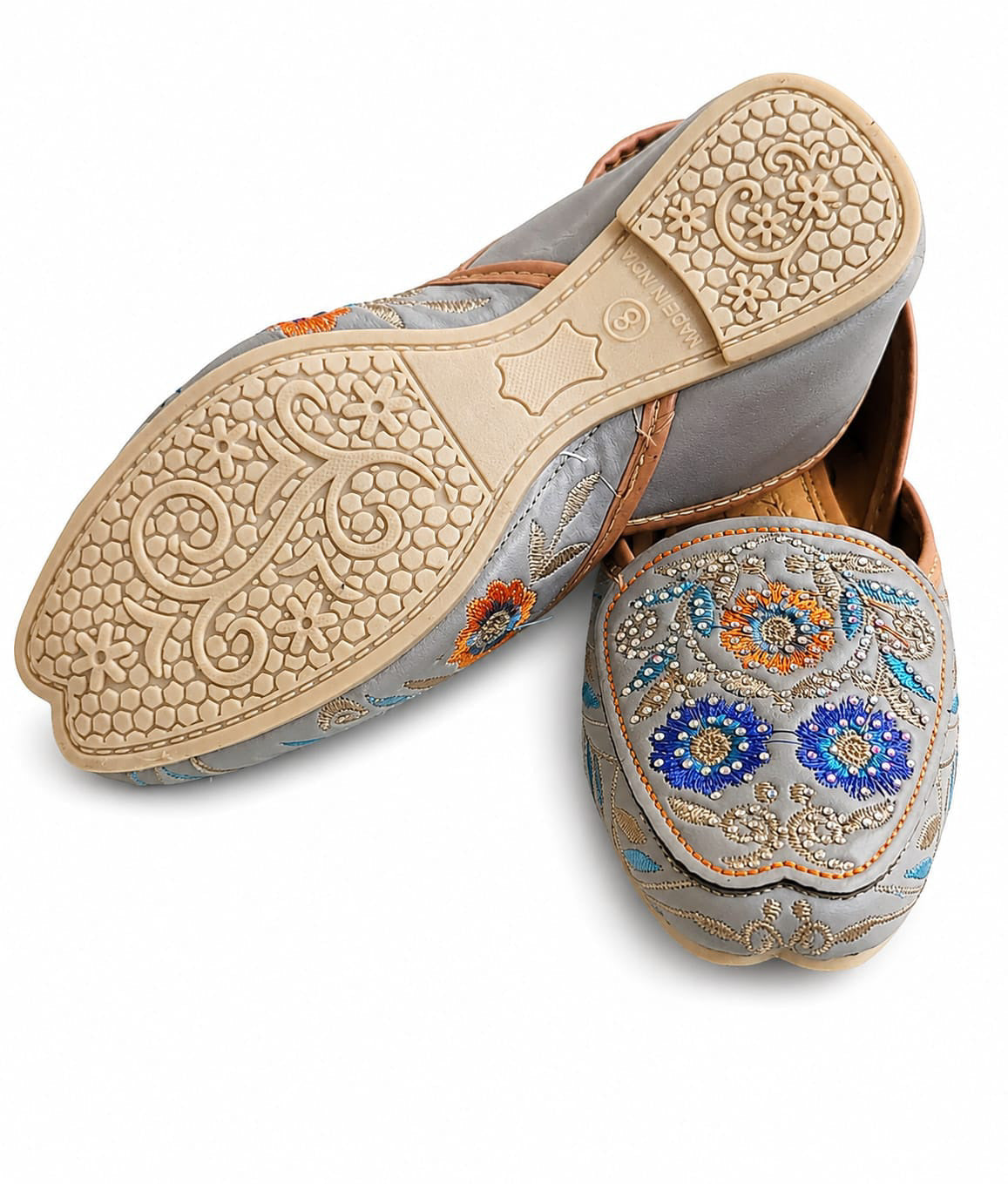 Dhajcraft Grey Embroidered Jutti