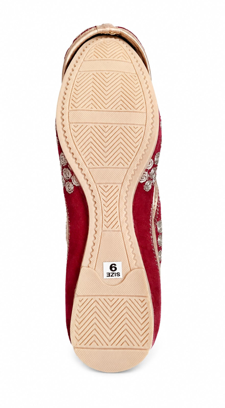Dhajcraft Red Embroidered Ballerina - Hand wash