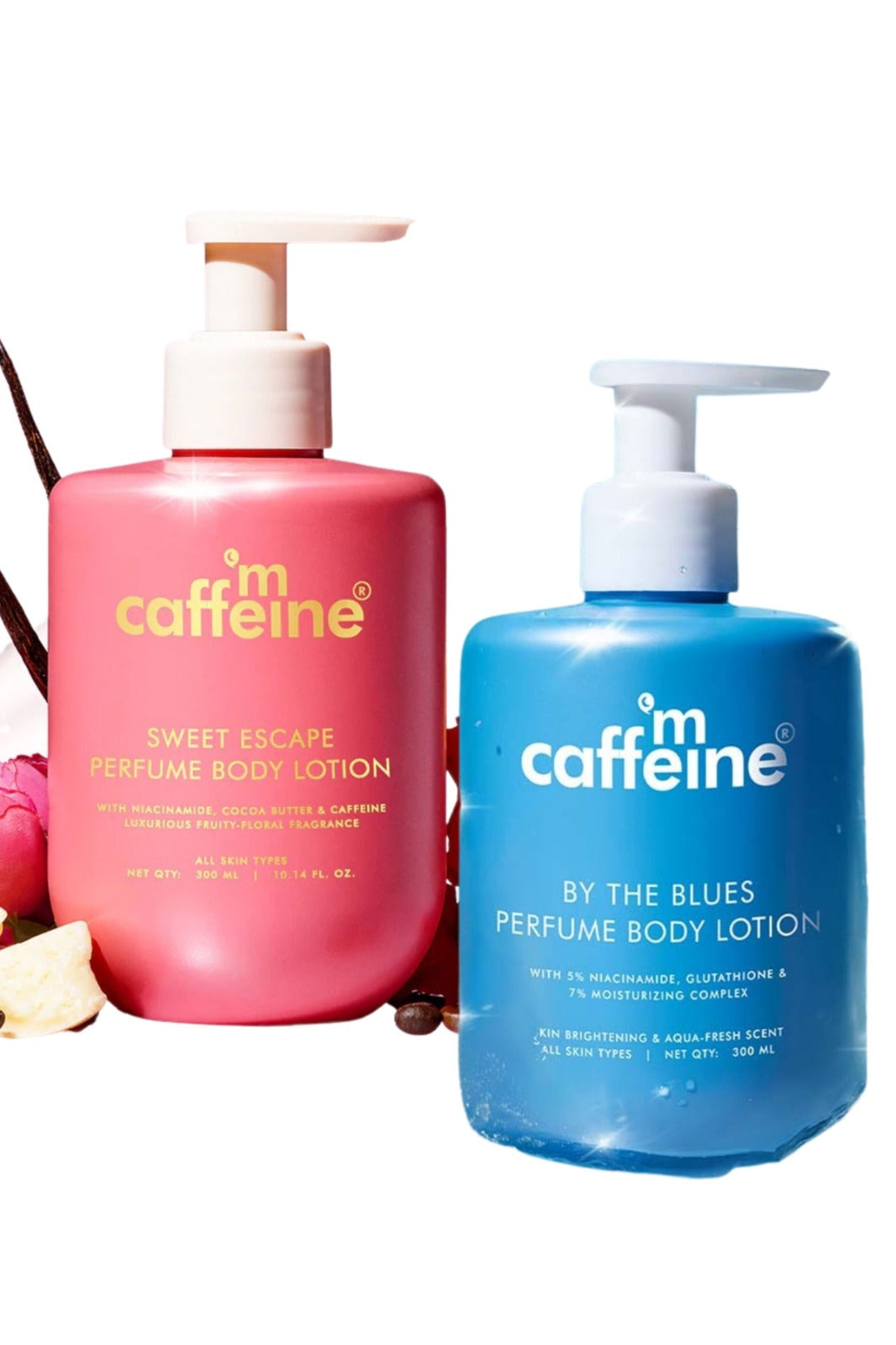 mCaffeine Sweet Escape + By the Blues - Perfume Body Lotion Combo