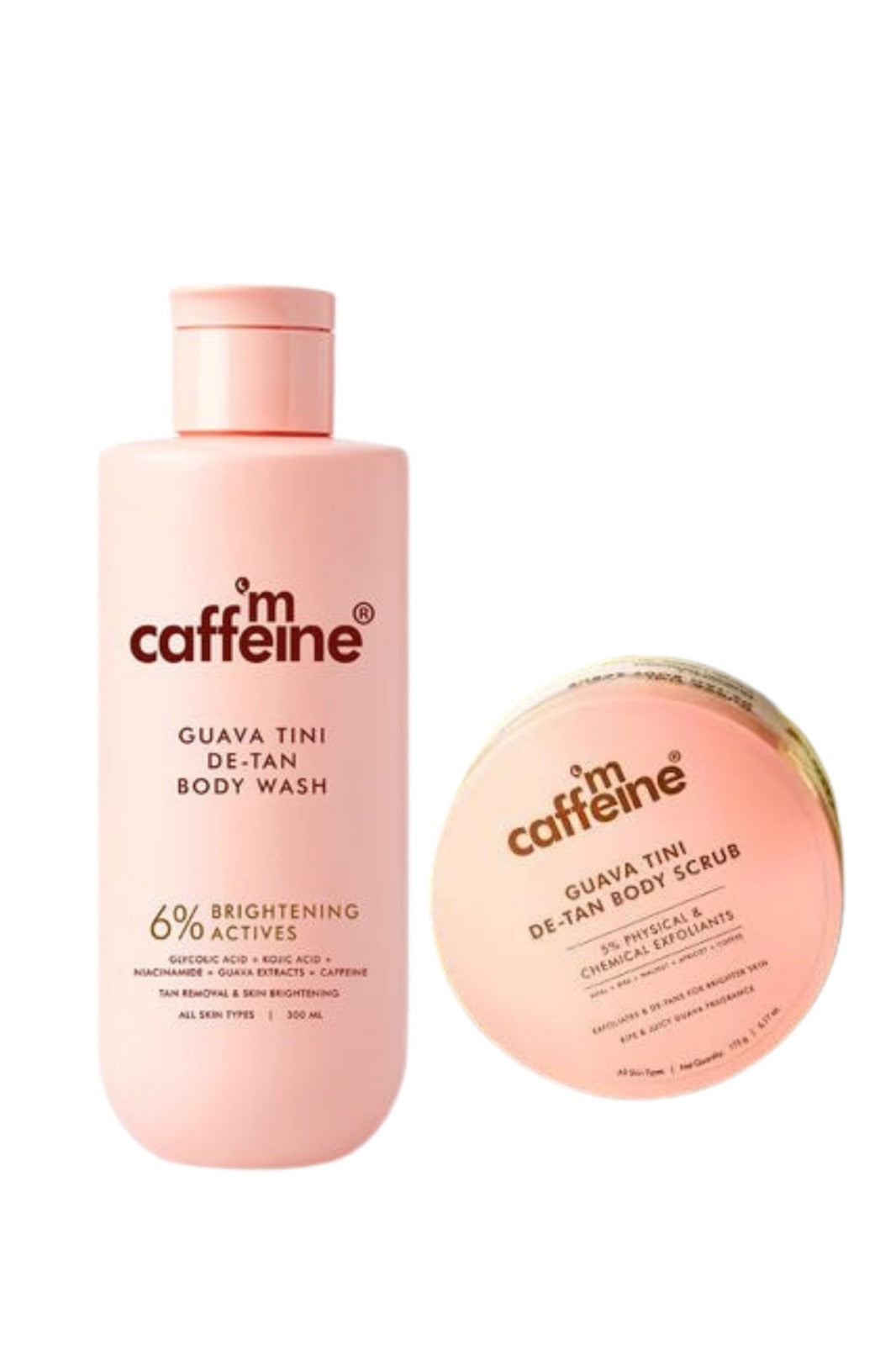 mCaffeine De-Tan Body Wash + De-Tan Body Scrub (combo)