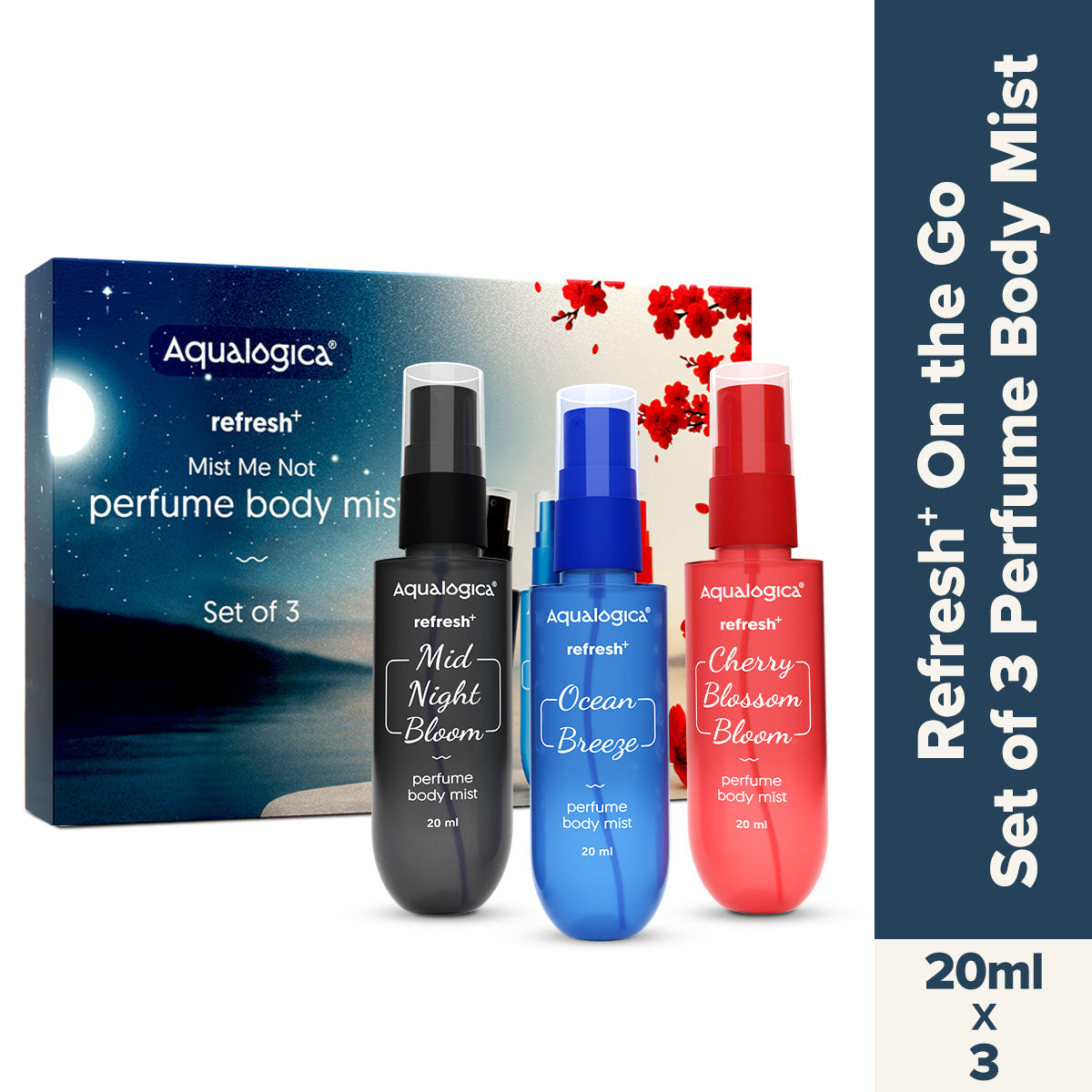 Aqualogica Refresh+ Mist Me Not Set Of 3 (20ml) Perfume Body Mist