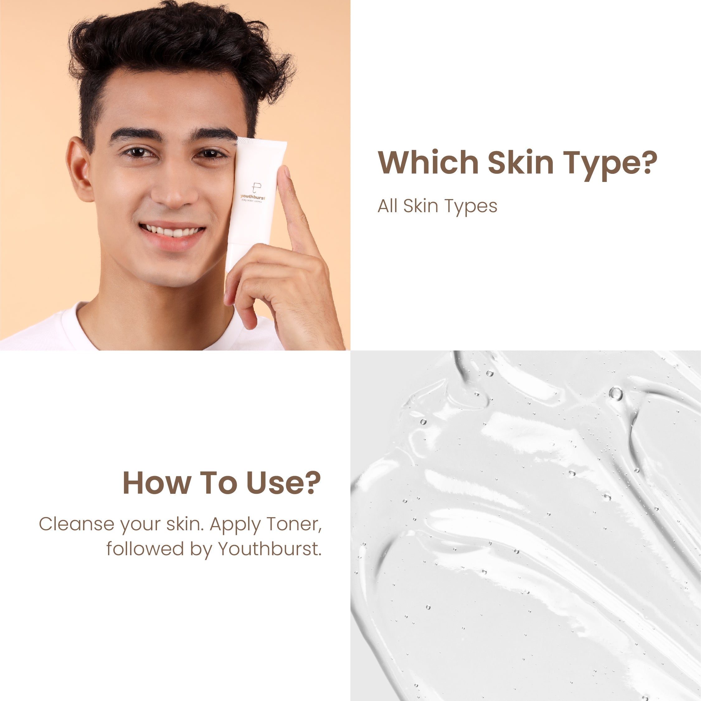 Personal Touch Youthburst Clinically Approved Water Gel Moisturiser 30g - Pack of 3