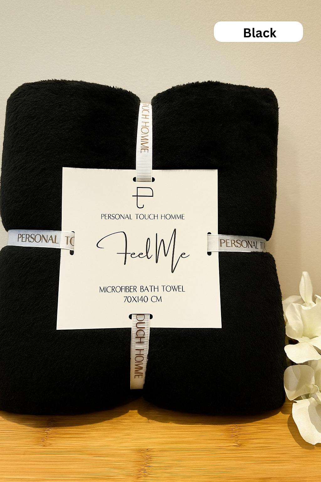 Personal Touch Feel Me Microfiber Bath Towel - Black