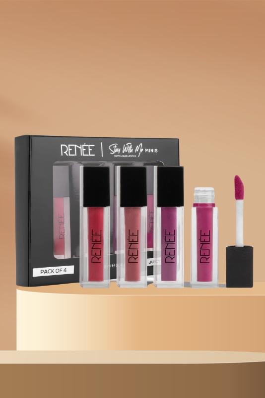 Renee Stay With Me Minis Matte Liquid Lipsticks, 01 Juicy Berries 2ml each