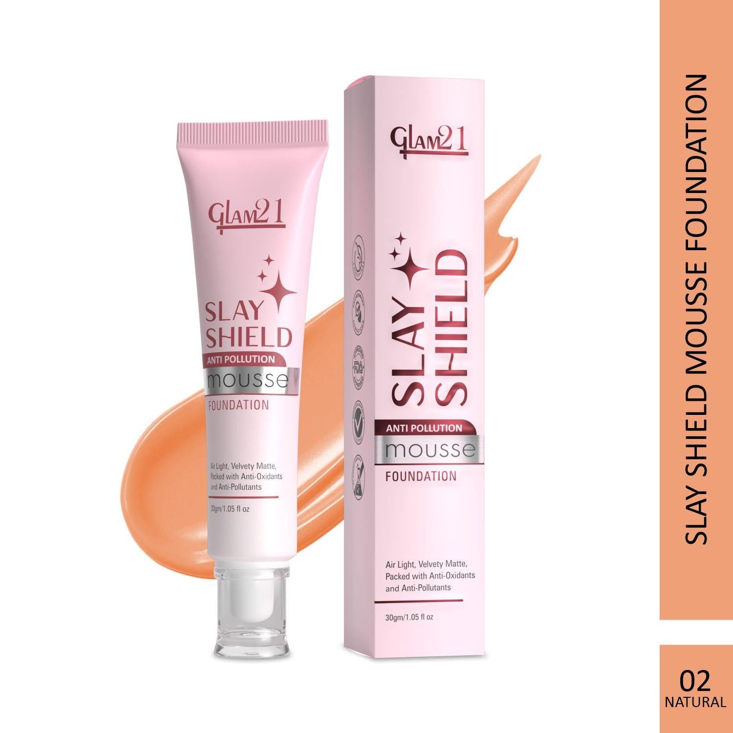 Glam21 Slay Shield Mousse Foundation - Natural