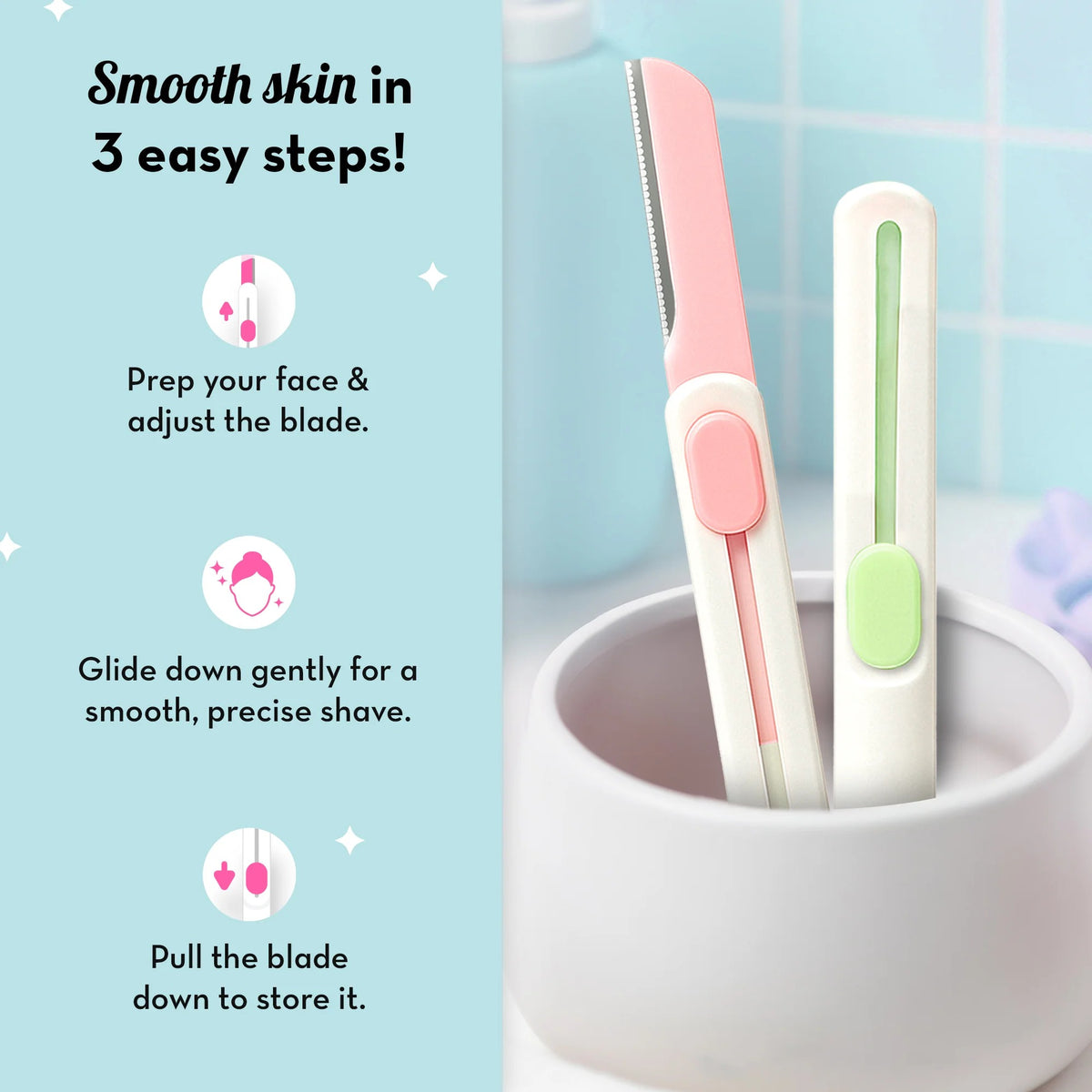 Plush Swipe Reusable Face Razor for Woman