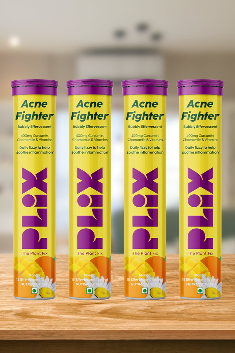 Plix Acne Shield Effervescent Tablets (Mango Twist, Pack of 4)