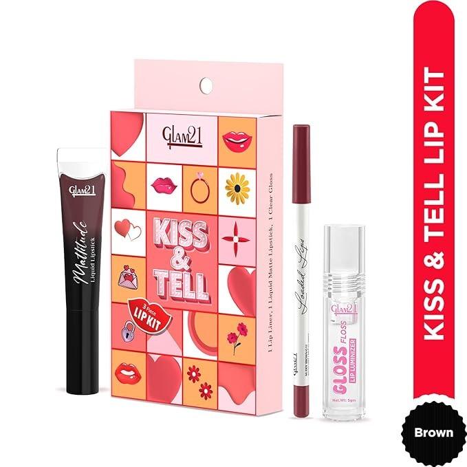 Glam21 KISS & TELL Lipkit - Brown Shades