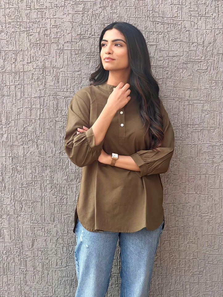 Sugnaa Short Kurta - Olive