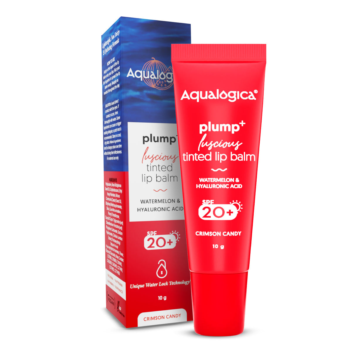 Aqualogica Crimson Candy Plump+ Luscious Tinted Spf 20+ Lip Balm