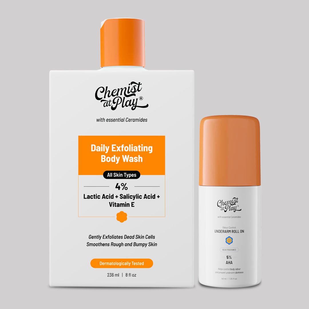 Chemist at Play Roll On - Aqua + Exfoliating Body Wash