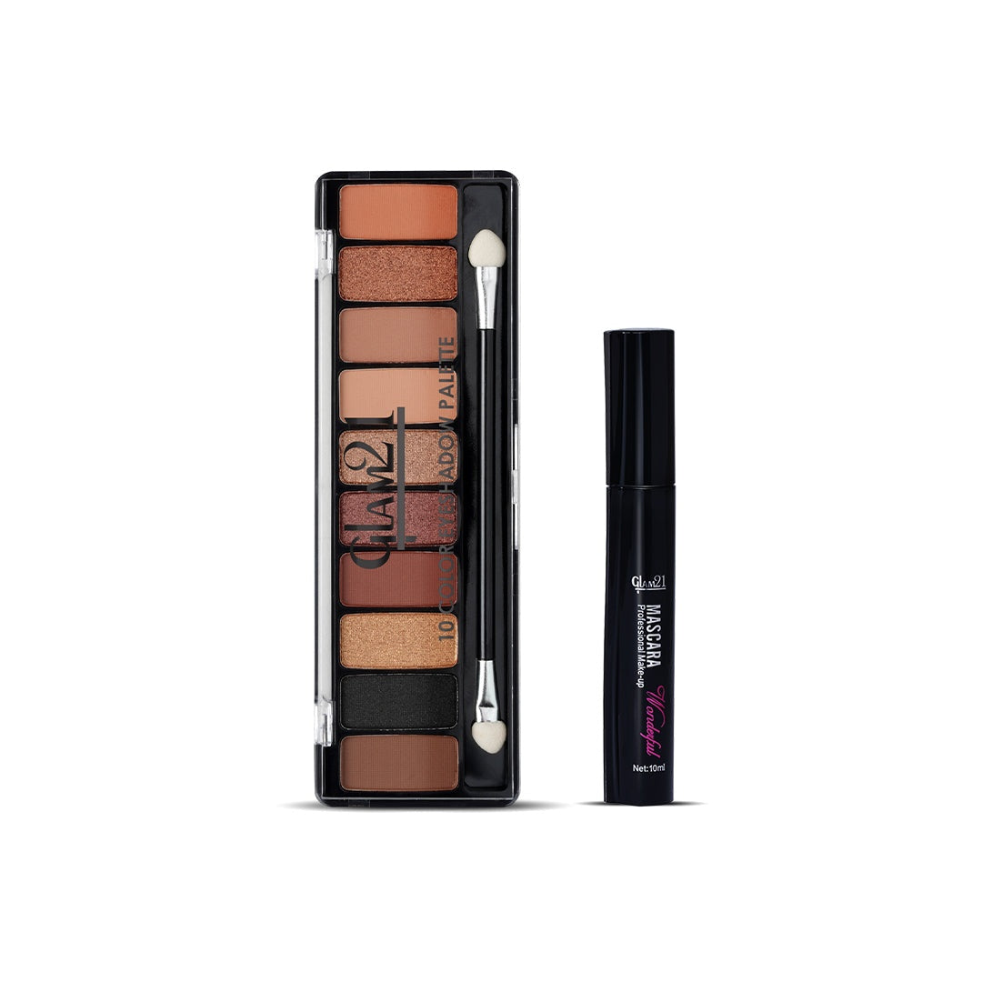 Glam21 Glamour Eyes Duo: Eye Shadow and Mascara Combo (Pack of 2)