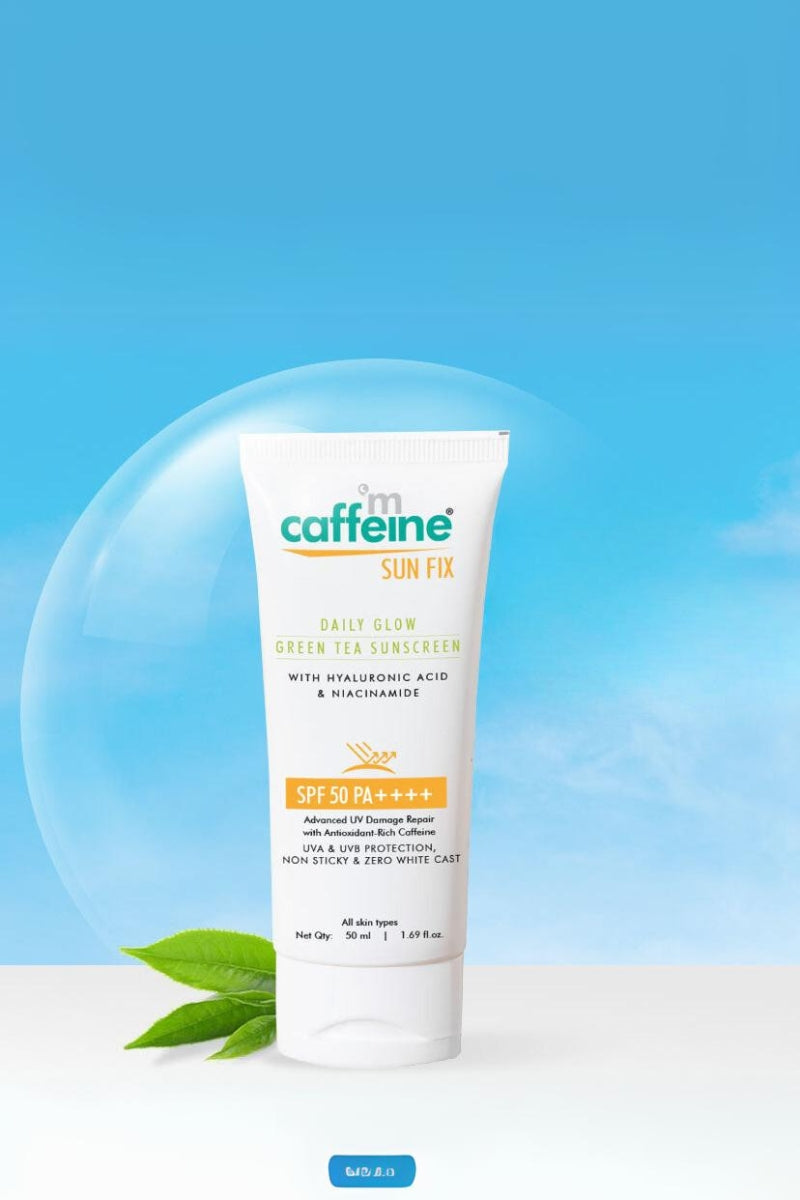 mCaffeine Daily Glow Green Tea Sunscreen Spf 50 Pa++++ With Niacinamide - 50ml