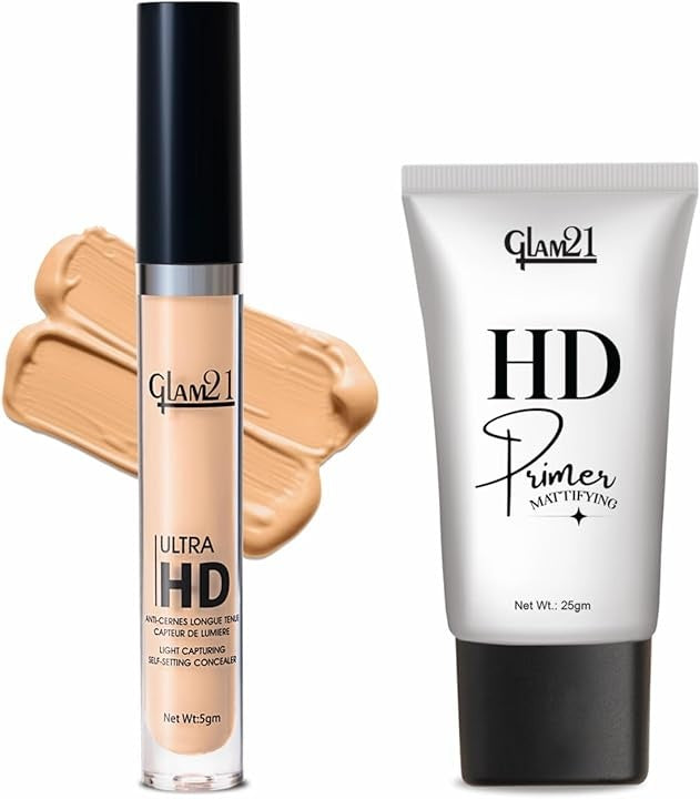 Glam21 Ultra HD Concealer (Toast) + Face Primer