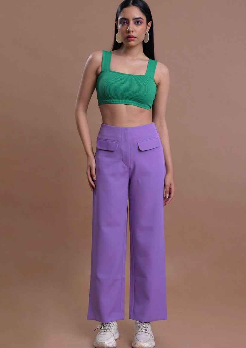 Studio OJS Light Purple Straight Trousers