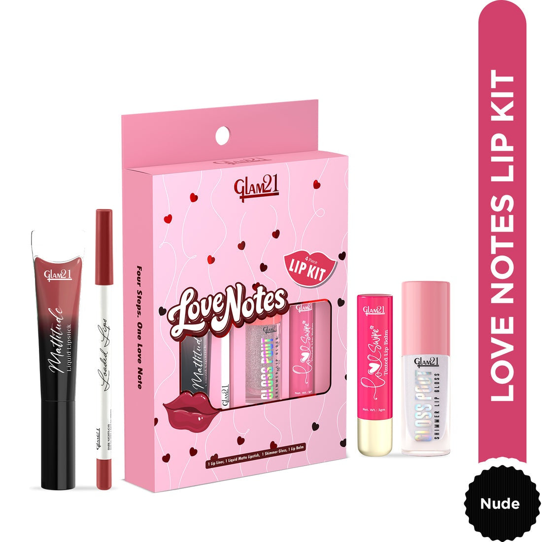 Glam21 LOVE NOTES Lipkit - Nude Shades