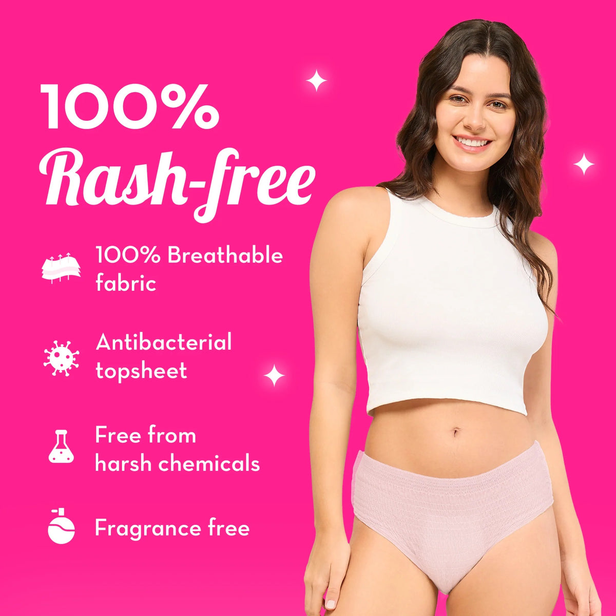 Plush Comfort High Waist Disposable Anti-Bacterial Period Panty | Heavy Flow- 5 Pcs M/L (60-100cm)