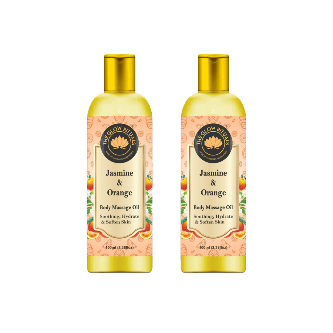The glow rituals Jasmine And Orange Body Massage Oil - 100ml (Pack Of 2)