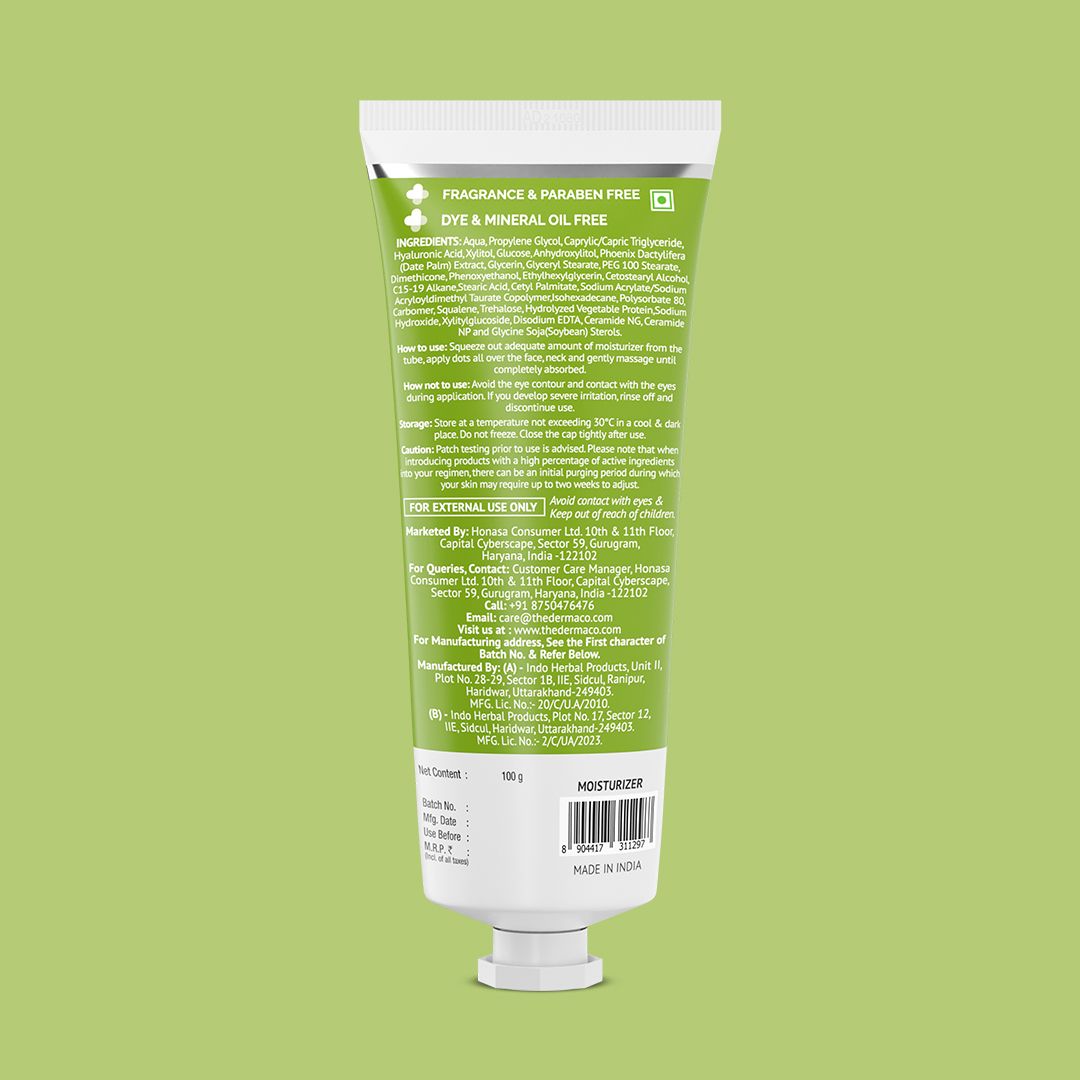 Derma Co 5% Propylene Oil-Free Moisturizer with Propylene Glycol & Hyaluronic Acid - 100g