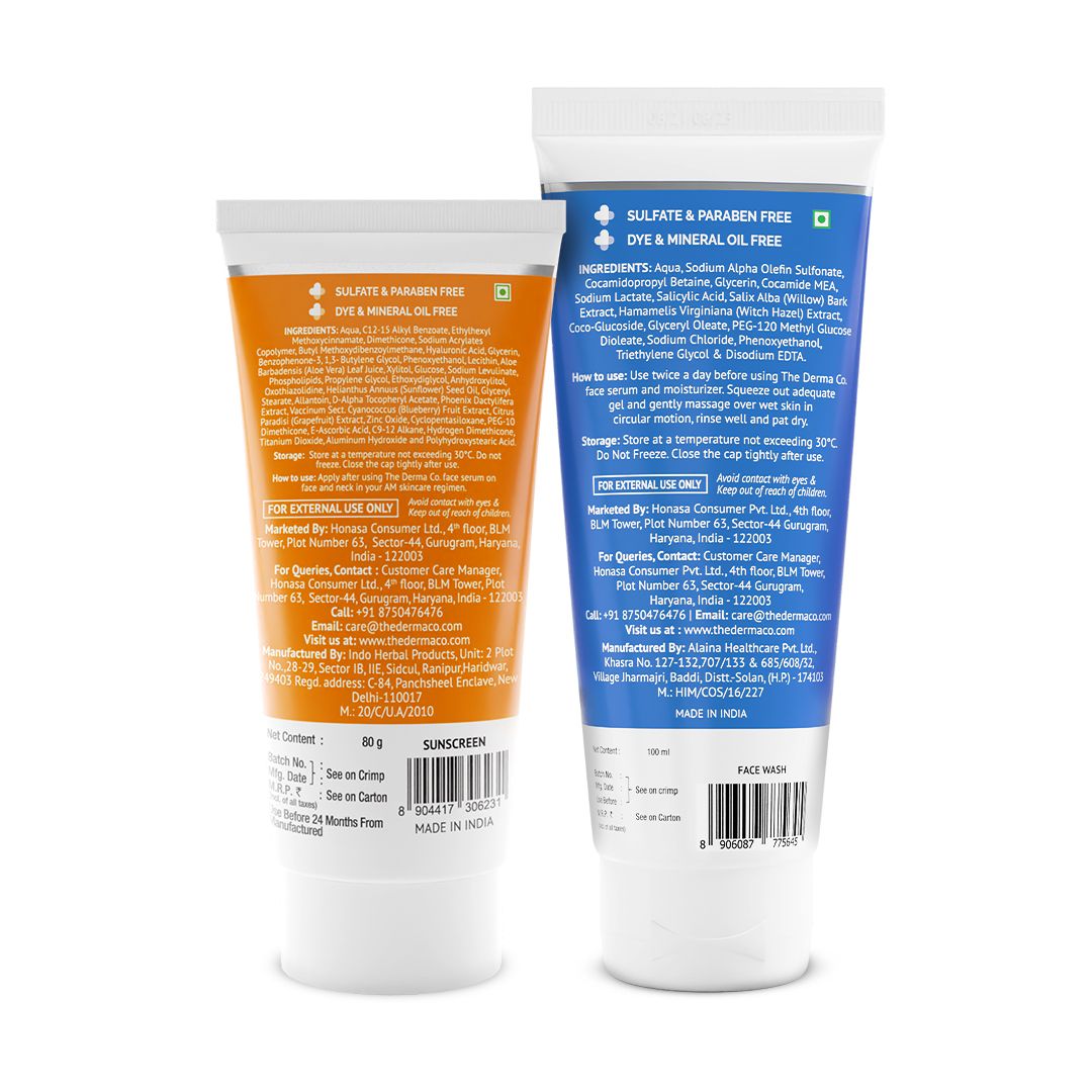 Derma Co Cleanse & Protect Combo (80g + 100ml)