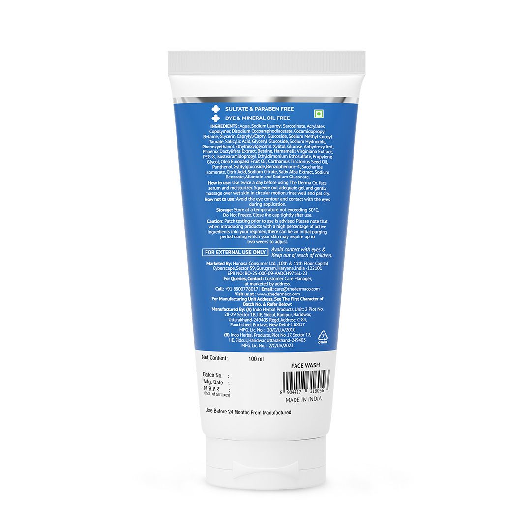 Derma Co 2% Salicylic Acid Gel Face Wash with Salicylic Acid & Witch Hazel